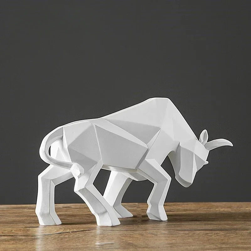 Ornements de taureau en résine, style nordique moderne et simple, artisanat de décoration créatif pour la maison, bureau, étude, statue de vache, figurine animale