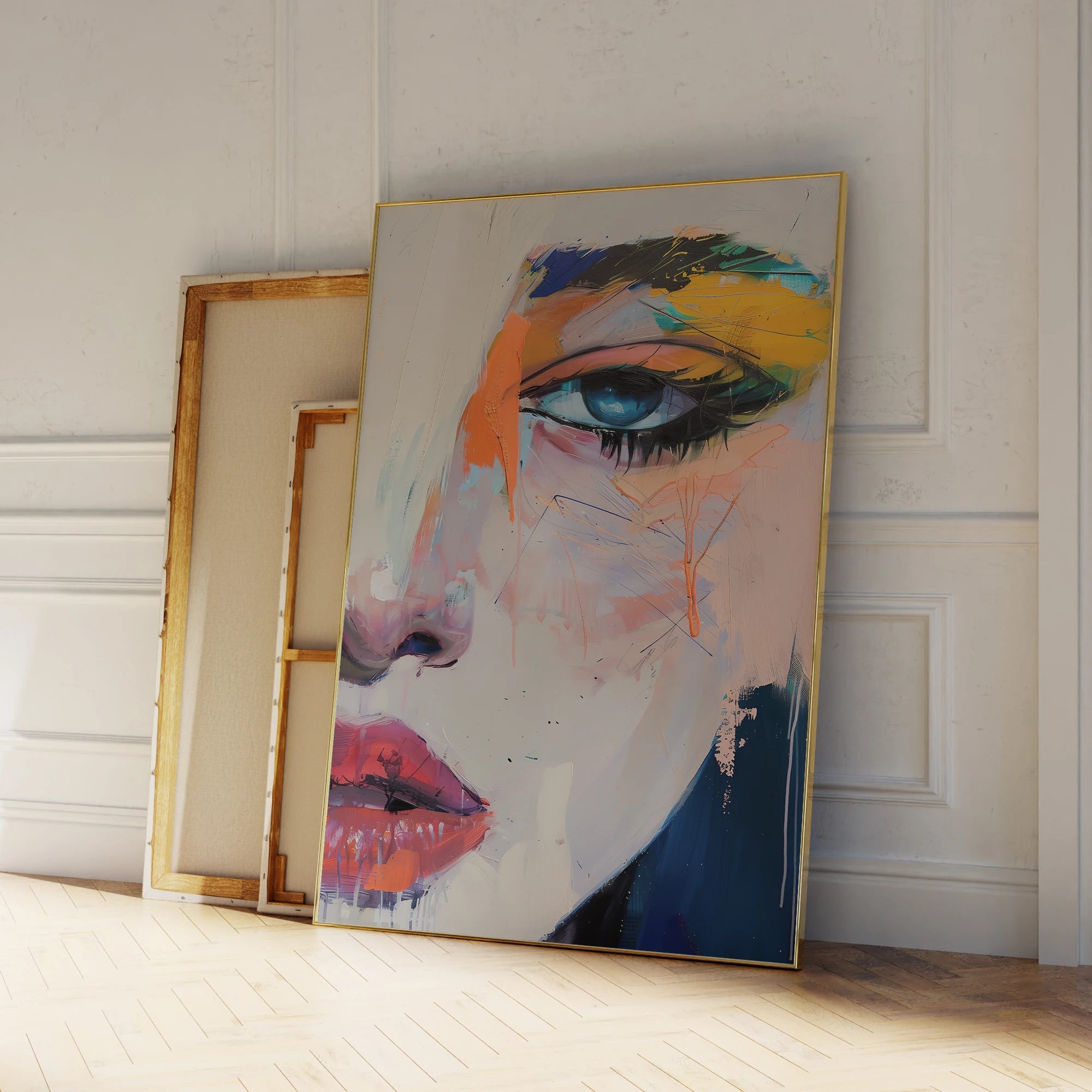 Abstraction moderne Figures vibrantes Peinture d'art coupable Impression Affiche Toile pour salon Chambre à coucher Mur de galerie Décoration intérieure