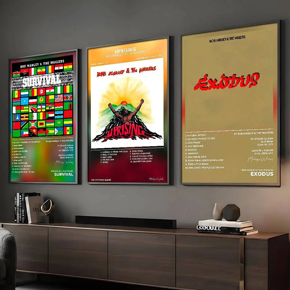 Póster de Bob Marley HD Arte Pegatina Impermeable para Pared Hogar Salón Bar Decoración