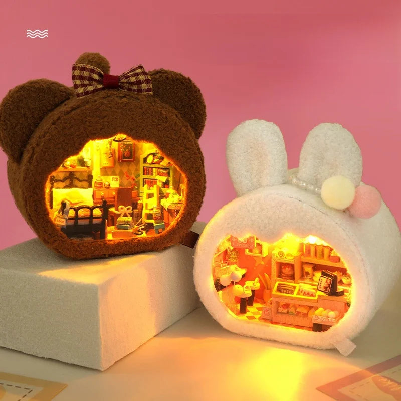 1 pièce, Maison de poupée en bois à assembler soi-même, Kit de maquette à monter, Puzzle 3D, Cadeaux d'anniversaire pour adolescents et adultes, Micro-modèle de décoration intérieure