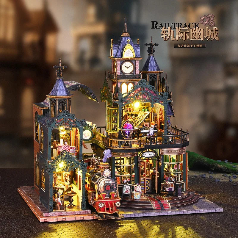 Rincón de lectura DIY - Callejón de ciudad de fantasía, sujetalibros de puzle 3D para estantería, idea de regalo creativa para Navidad y Black Friday