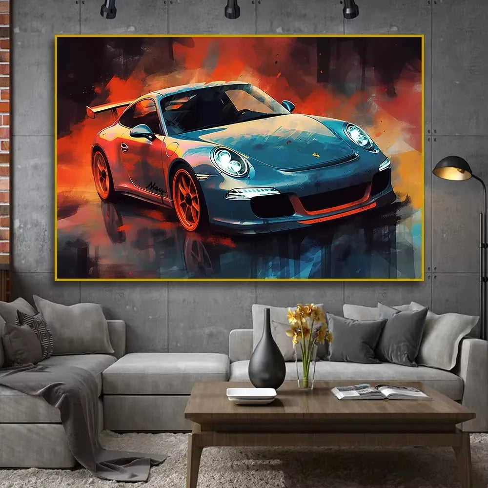 Póster de superdeportivo 911 GT3 RS, generación de coches, lienzo impreso, pintura, decoración del hogar, arte de pared, regalo para amantes de los coches, sin marco