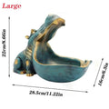 Home Decor Hippo Statue Sculpture Figurine Key Candy Storage Ornaments Container Decoration Table Decoration Accessories Gift