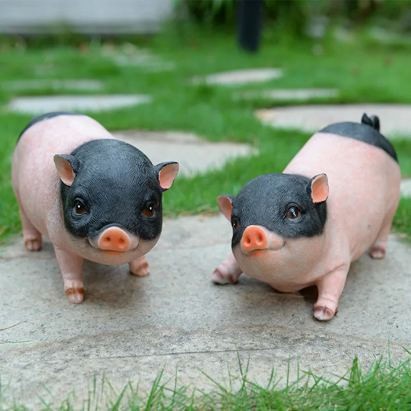 Mignonne Statue de Cochon Rose en Résine, Figurines de Cochon pour Bricolage, Décoration de Jardin, Pour Table, Pelouse, Porche, Balcon, Patio, Décoration Extérieure