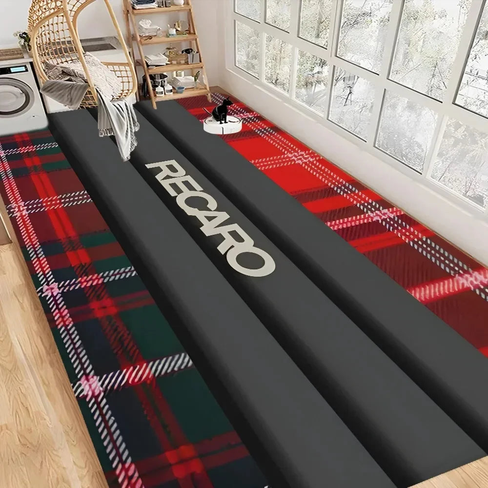 RECARO Letter Carpet Mat Rug Geometric Pattern Home Decoration with Colorful Stripes for Living Room Laundry Room Bedroom Decor