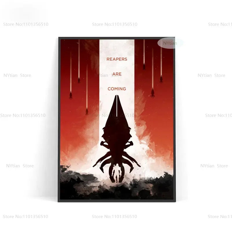 NT1464 Affiche Mass Effect Minimaliste Classique Jeu Cadeau Affiches Et Impressions Art Mural Toile Peinture Pour Décoration De Chambre À Coucher