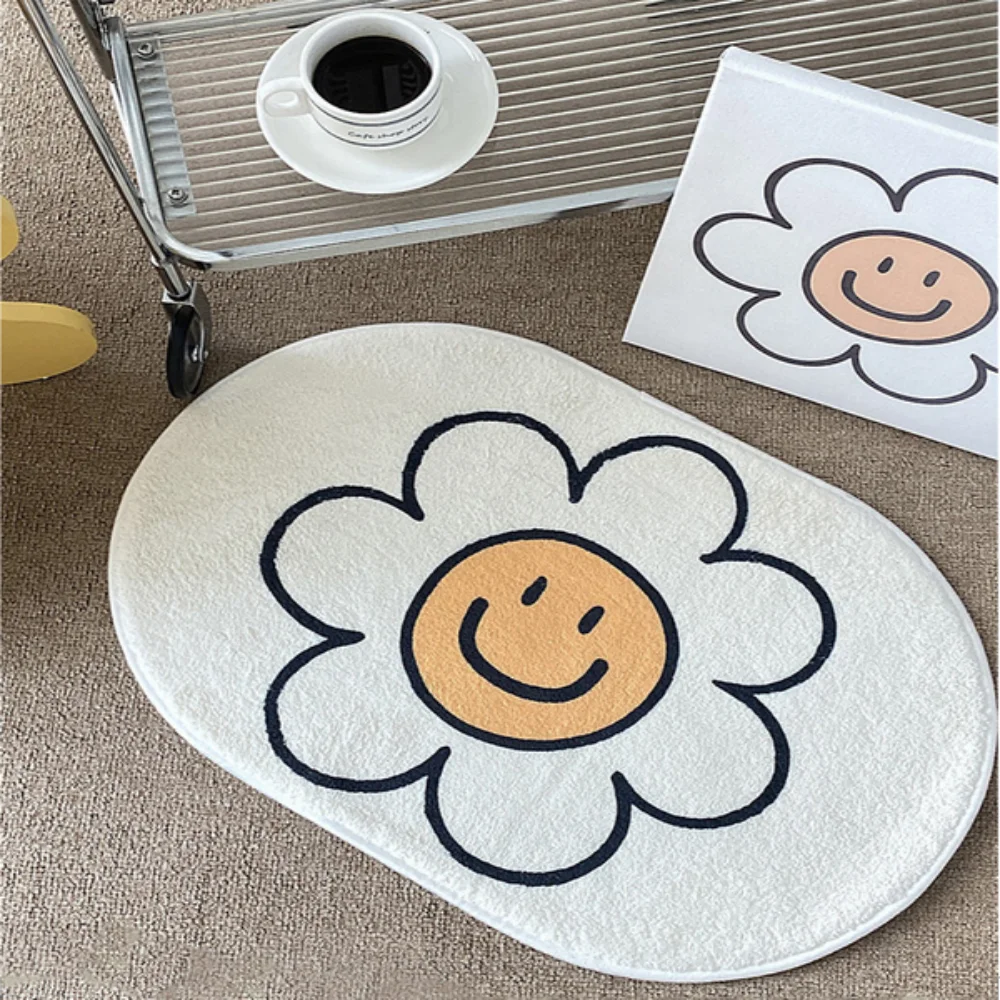 Alfombra de Cachemira Sintética Floral VIKAMA, Felpudo de Entrada para Sala de Estar, Decoración de Dormitorio, Alfombra de Piso para Baño del Hogar