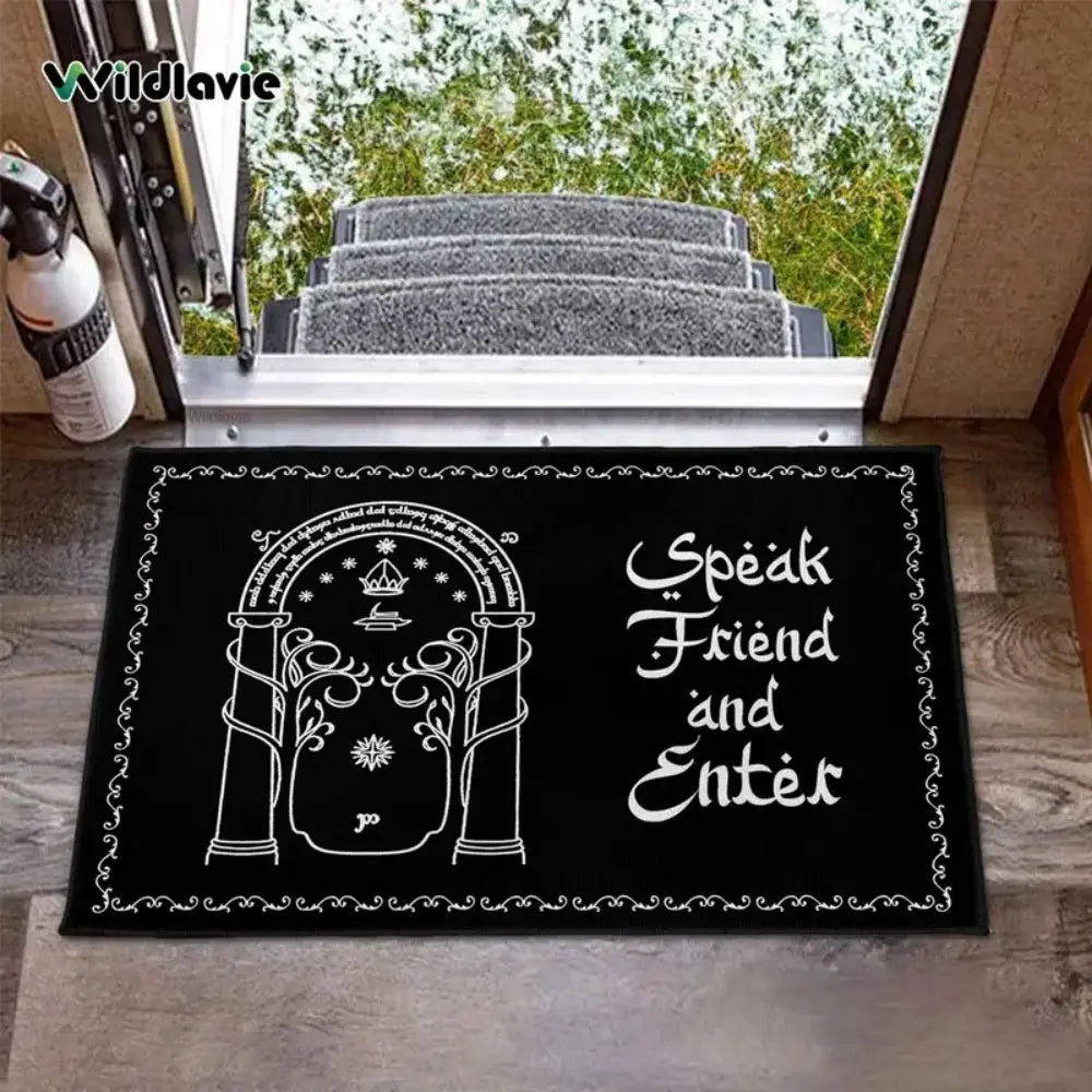 VIKAMA Alfombrilla tematica de El Señor de los Anillos Entrada Hobbit Arco Duradero Antideslizante Felpudo de Entrada Felpudo de Pasillo Alfombra de Baño Decoración del Hogar