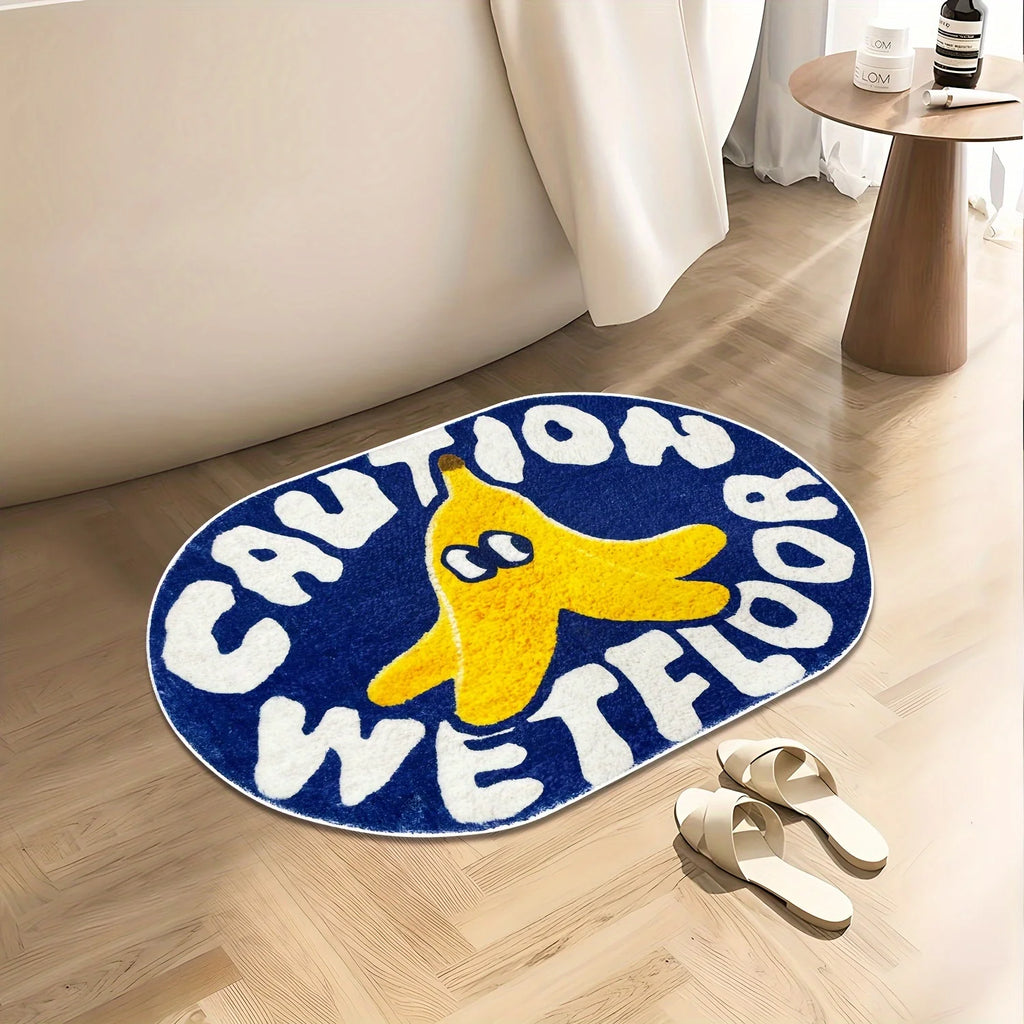 Alfombrillas absorbentes de baño de color azul lindo VIKAMA Alfombrillas de felpa para suelo mojado para dormitorio, sala de estar, alfombra decorativa