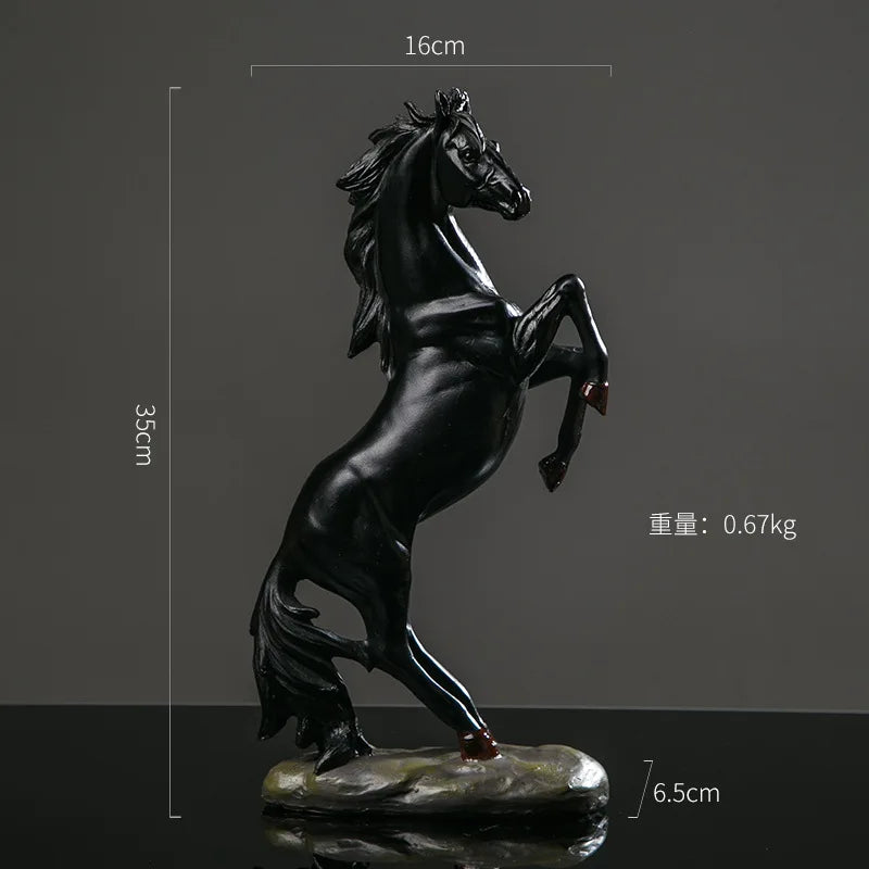 Escultura de caballo de estilo europeo, estatua de animal de resina, recuerdo decorativo, regalo para decoración de sala de estar, oficina, estudio, escritorio
