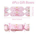 Caja de dulces de mariposa de 6 piezas con cinta, caja de regalo, decoración de fiesta de cumpleaños de mariposa, suministros de fiesta de boda para baby shower de niños
