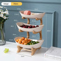 Plato de fruta de 2/3 capas, para el hogar, sala de estar, plato de plástico para aperitivos, frutero creativo moderno, plato de dulces, soporte para tartas, ensaladera