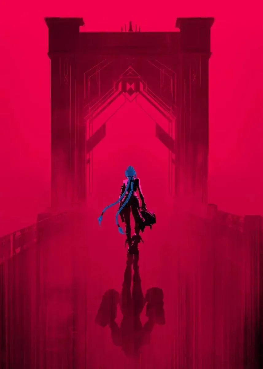 Arcane Season 2 Jinx VI Graffiti Caitlyn Jayce Viktor Character Poster Arcane Anime Game Canvas Printing Wall Art Room Decor