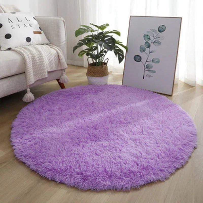 VIKAMA Alfombra redonda rosa Esponjosa Suave para Suelos Alfombra para Habitación de Niñas Castillo de Princesas Alfombra de Peluche para Sala de Estar Decoración del Hogar