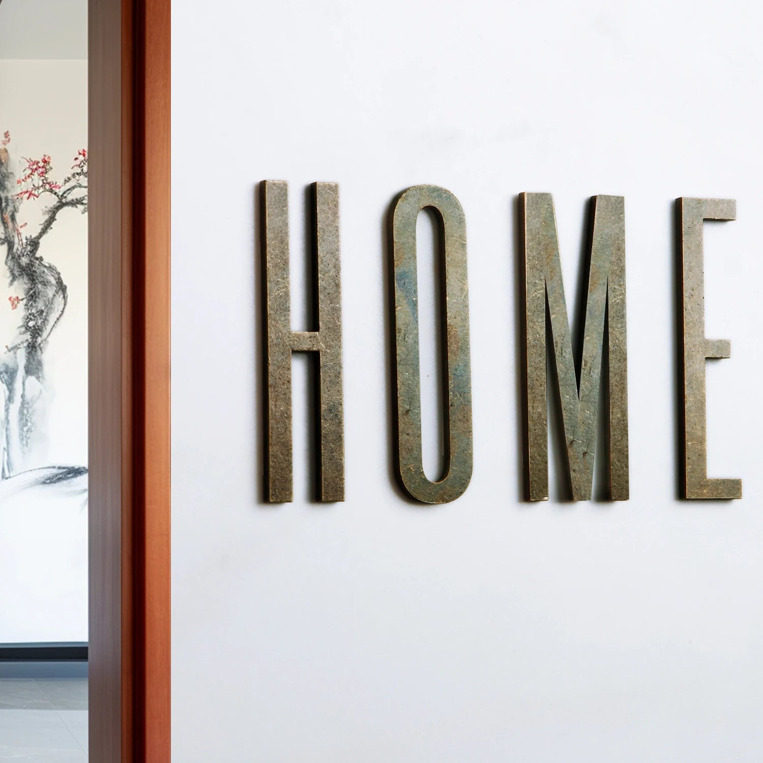 Bronze Self Adhesive House Number Metal English Alphabet Letters for Apartment Room Door Plate Table Mailbox Number Stickers 7cm