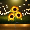 1 ud. luces LED solares de girasol de 1/3 cabezas, iluminación de ambiente blanco cálido para decoración exterior de jardín, patio, césped