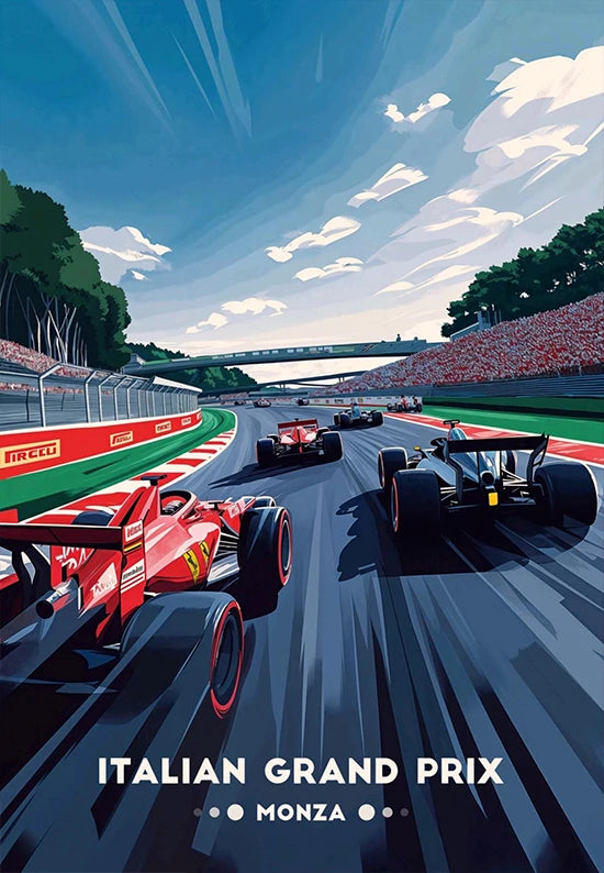 Iconic Formula 1 Racing Grand Prix Poster F1 Super Cars Aesthetic Wall Decor Racing Car Fans Home Room Wall Art Canvas Painting