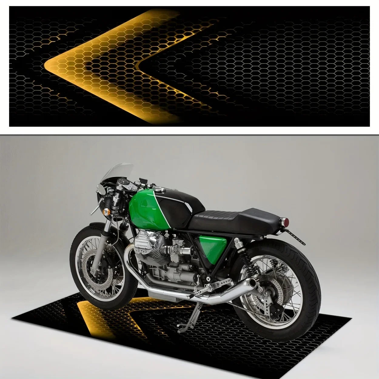 Alfombra de franela prémium para motocicleta VIKAMA, alfombrilla de suelo para motocicleta, alfombrilla de estacionamiento, a prueba de aceite, antideslizante, a prueba de manchas, decoración del hogar