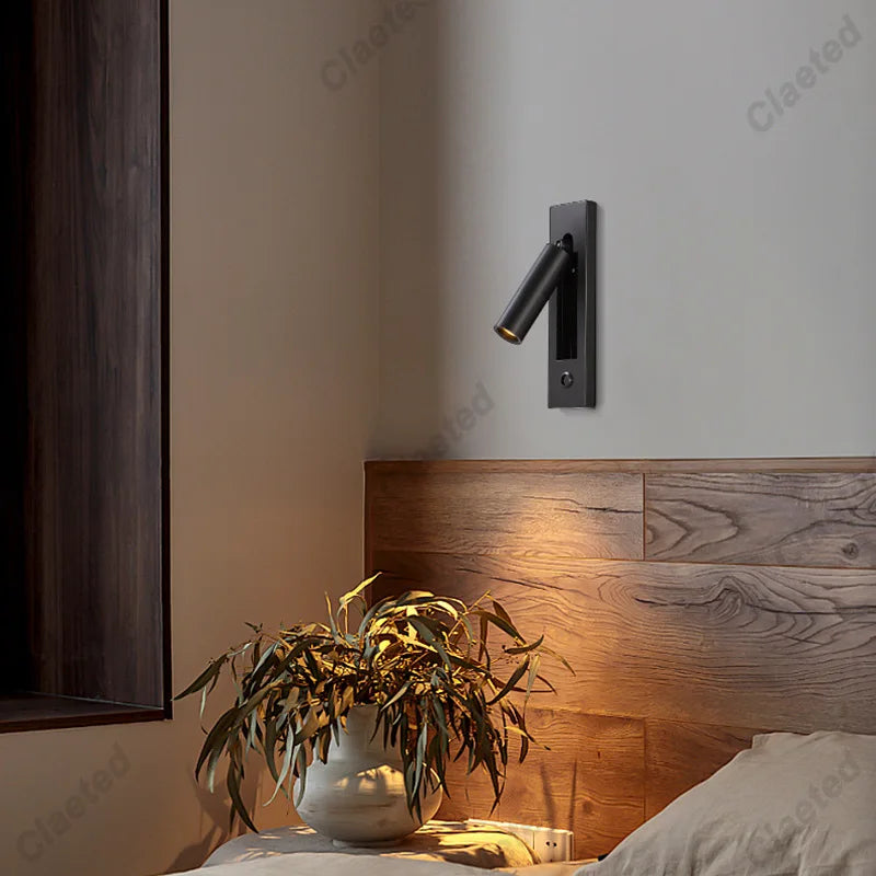 Applique murale LED moderne 110V 220V LED 3W Spot Applique Murale pour Chevet Chambre Salon Salle à manger Veilleuses