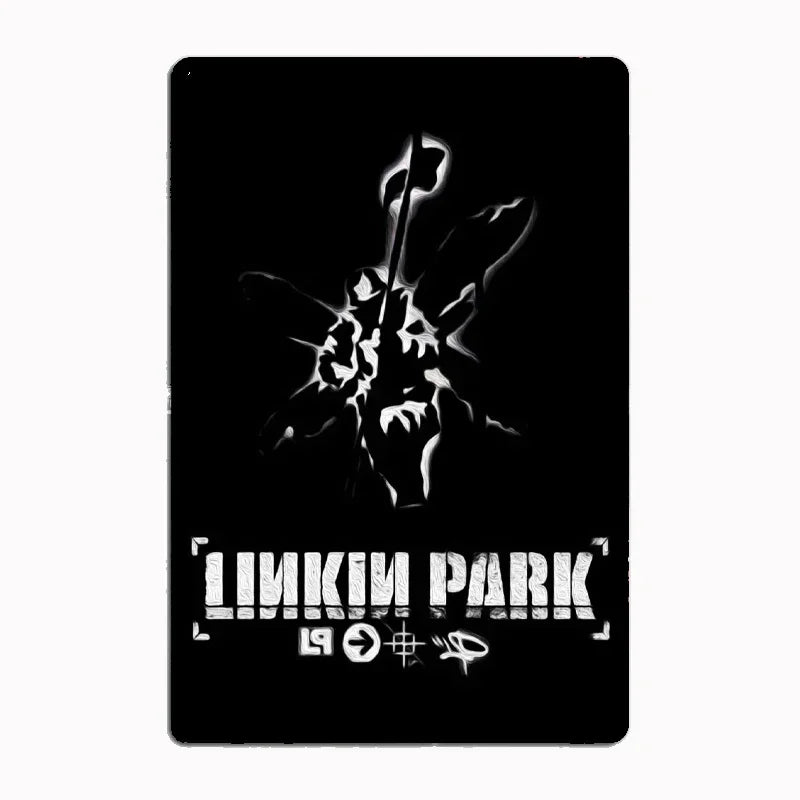 Linkin P-Park Tin Sign Plates by MusicCharmDecor - Retro Metal Posters with Iconic Lyrics & Stage Art, Stylish Design
