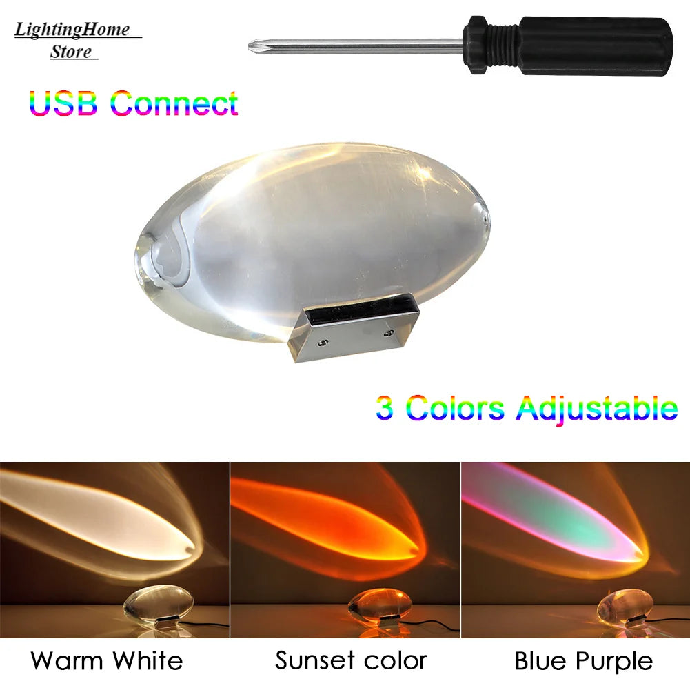 Lampe de Table Décorative en Cristal Eye of the Sky Larmes d'Ange Italiennes Lampe de Projection Coucher de Soleil Lumière d'Ambiance Veilleuse