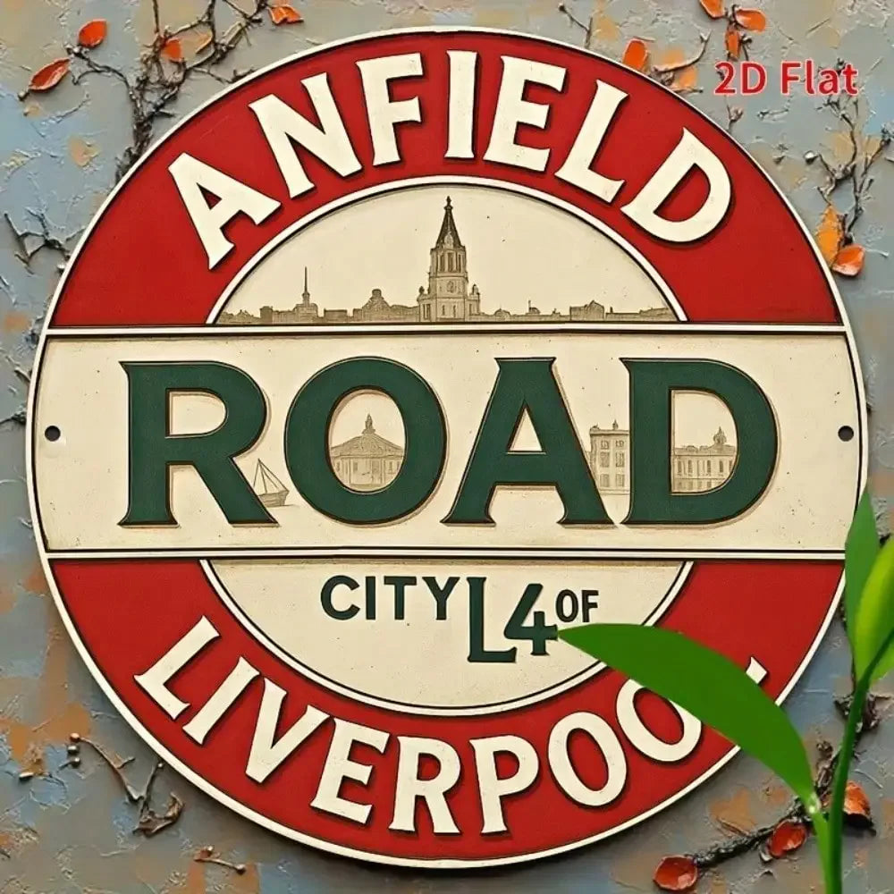 Liverpool FC Vintage Metal Sign 8x8 Inch Retro Tin Wall Art for Home Bar Decor