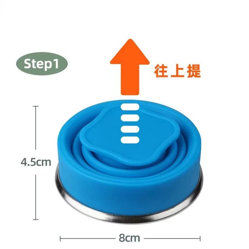 Vaso de agua plegable de silicona portátil resistente al calor para exteriores, taza plegable telescópica con tapa para viajes y camping 200ml