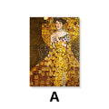 Arte de pared abstracto clásico Gustav Klimt El beso Pintura al óleo Impresión en lienzo HD Póster Decoración para el hogar Sala de estar Dormitorio
