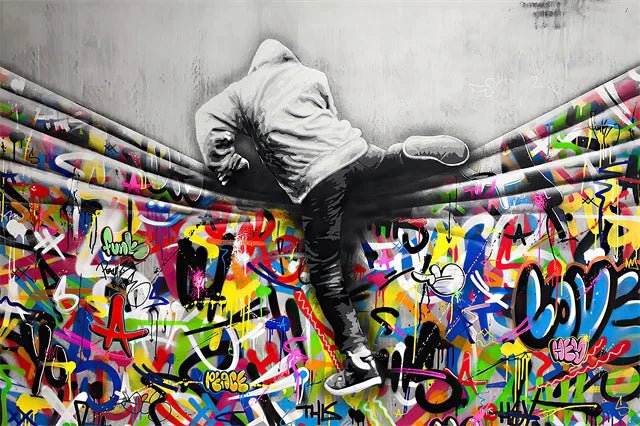 Banksy Street Art Canvas Paintings Sneakers Mouth Ballon Girl Graffiti Pop Art Posters Prints Cuadros Wall Art Home Decoration