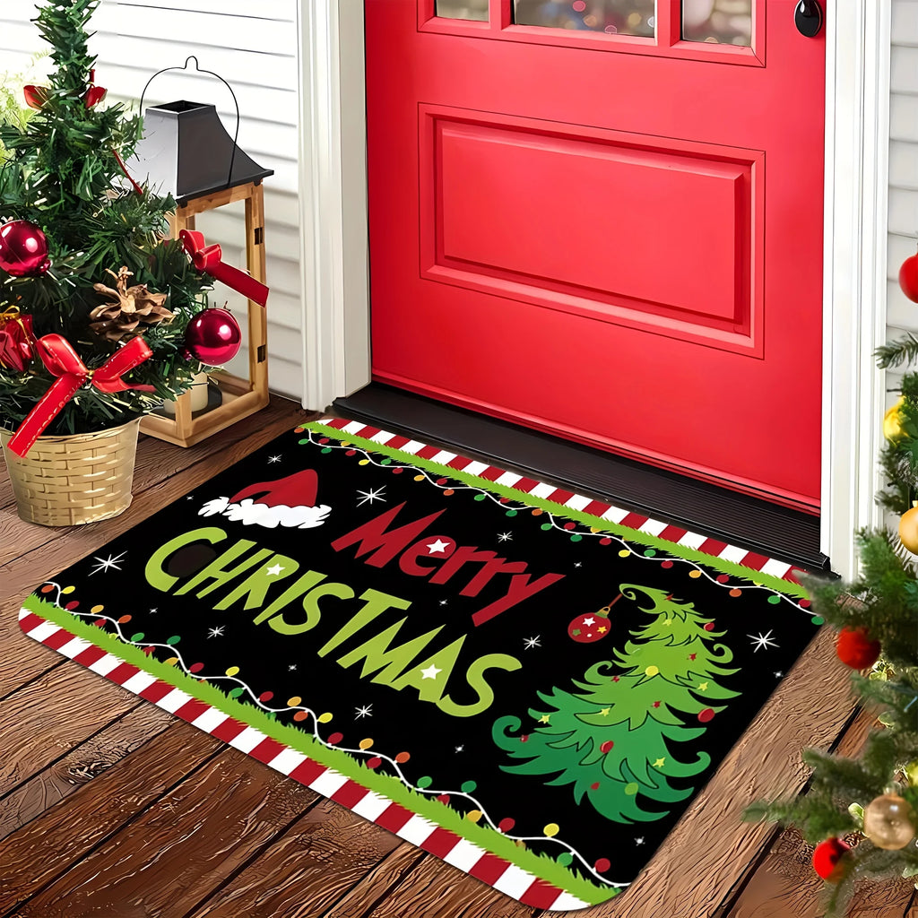 Tapis créatif de Noël VIKAMA Tapis de porte doux Tapis de bienvenue Tapis de salon Tapis de chambre Tapis d'extérieur Décoration de Noël