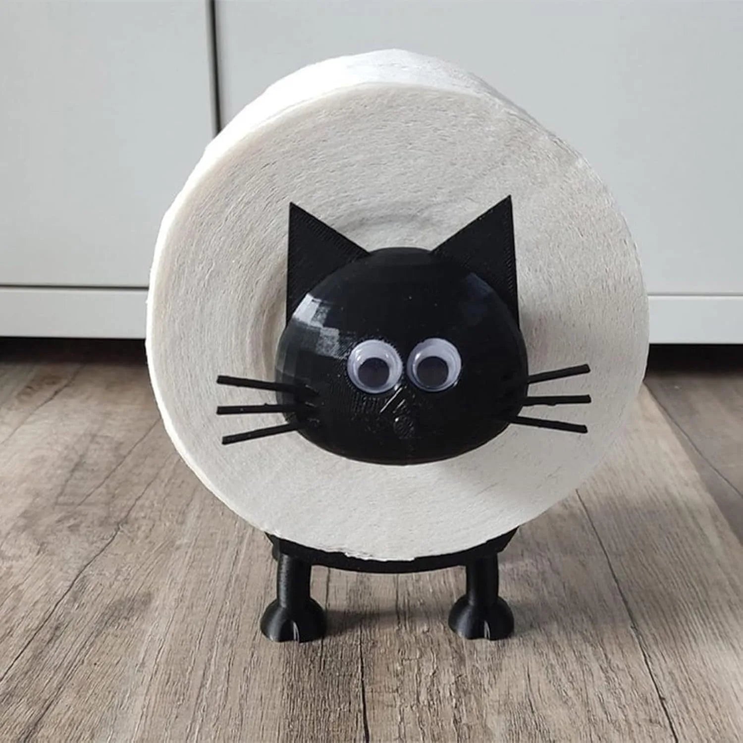 1Pc Adorable 3D Printed Raccoon Toilet Roll Paper Holder White Plastic Playful Bathroom Decor Tissue Holder with Lid Decoration