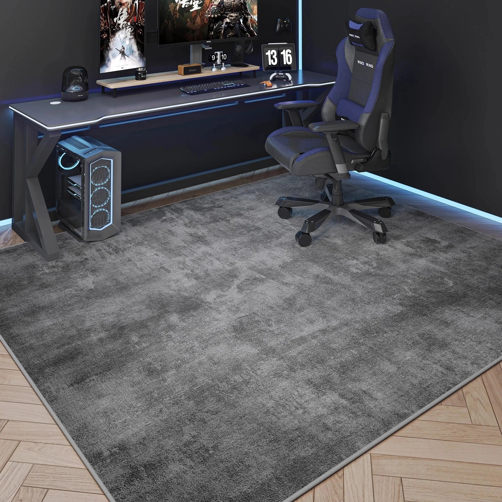 Alfombra para sala de juegos VIKAMA - Tapete para sala de estar de estilo simple - Alfombra duradera y lavable para sofá y mesa de café - Decoración del hogar