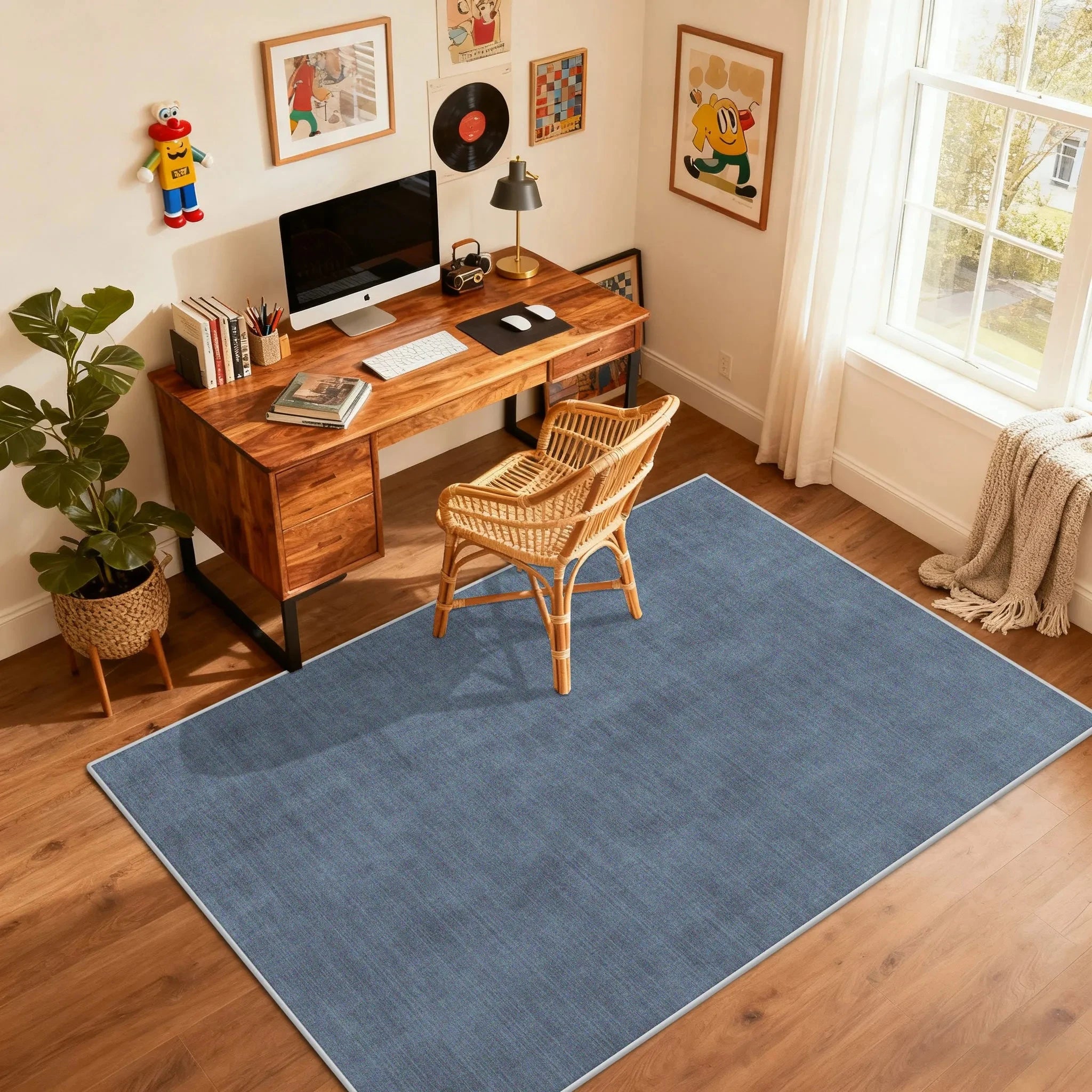 Alfombra de lujo para dormitorio VIKAMA, alfombra para sala de estar, cojín antideslizante y fácil de limpiar para silla de escritorio de oficina, decoración del hogar