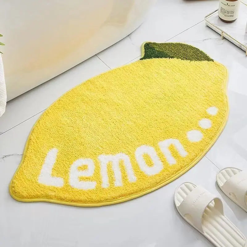 Alfombra de Imitación de Cachemira con Diseño de Frutas Frescas VIKAMA, Cálida, Lavable a Máquina, para Baño, Puerta, Porche, Decoración del Hogar