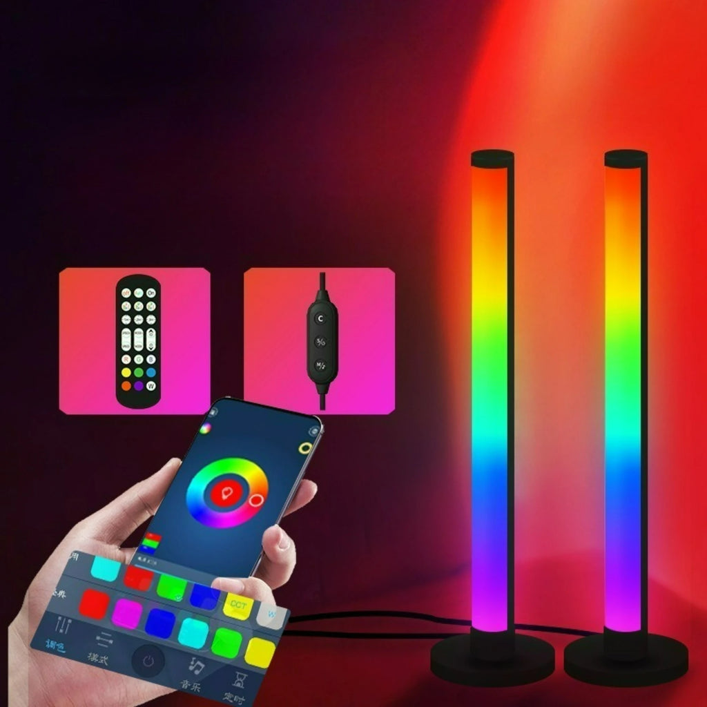 Lámpara de mesa LED ambiental de escritorio con control remoto y control por aplicación, iluminación de sincronización musical, para juegos de deportes electrónicos