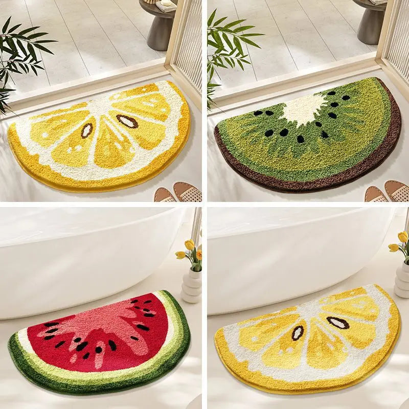 Tapis d'imitation cachemire VIKAMA Little Fresh Fruit, spécial tapis chaud lavable en machine pour salle de bain, tapis de porte, paillasson de porche, décoration d'intérieur