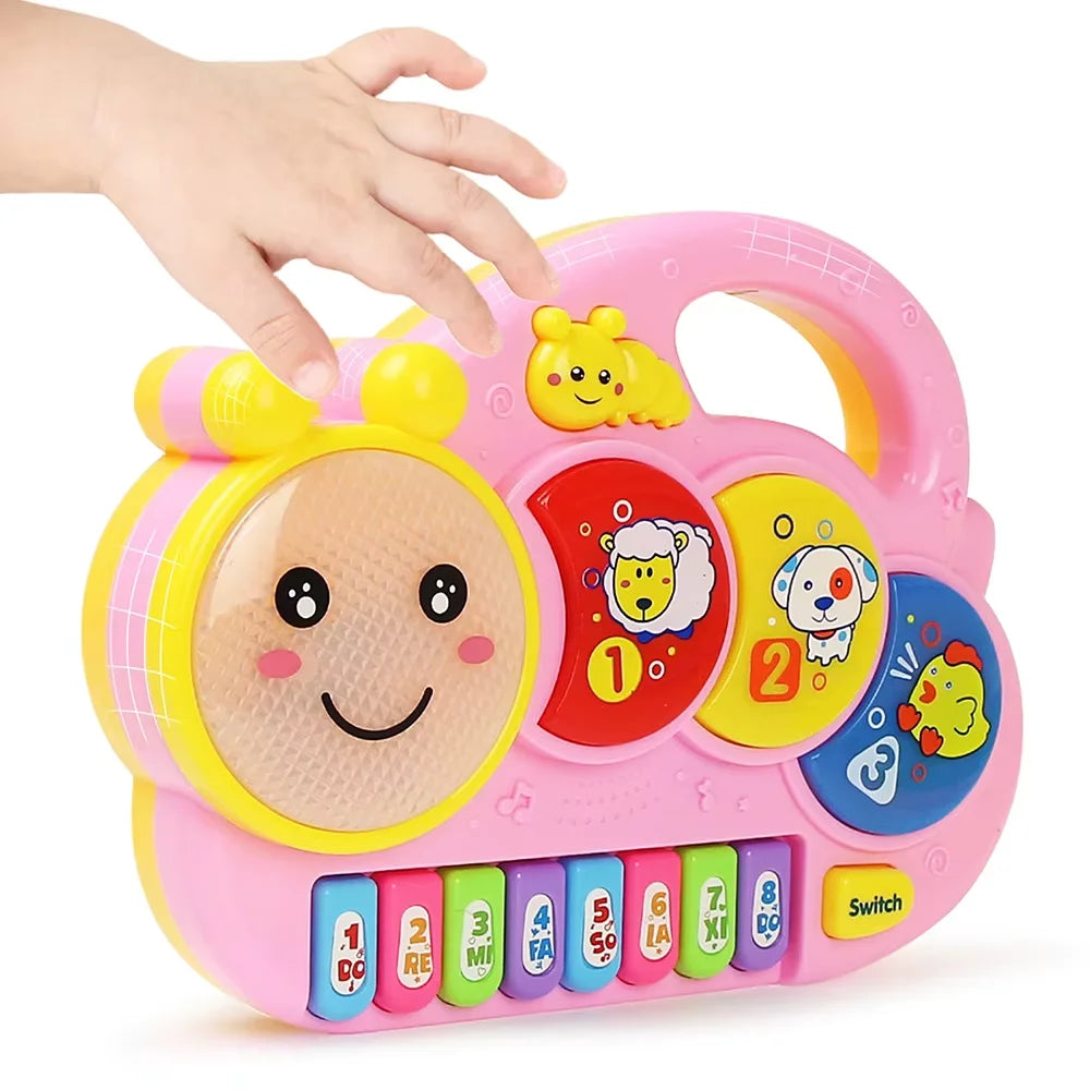 Jouet électronique multifonctionnel pour enfants : piano, clavier, sons d'animaux, lumières clignotantes, instrument de musique pour bébé, jouet éducatif, cadeau.