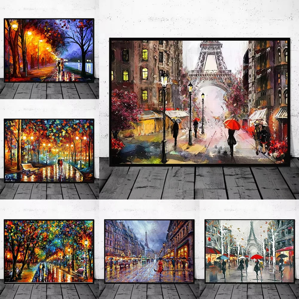 Paris sous la pluie Toiles Peintures Paysage Affiches et Impressions Art mural graffiti nordique Photos Décoration de salon