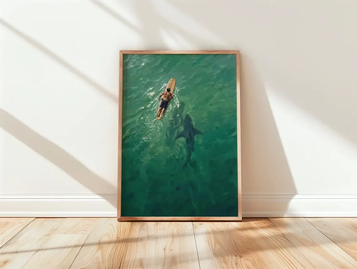 Natation dans un imprimé abstrait vert | Art mural rétro vintage | Décoration de vacances minimaliste verte | Cadeau d'art numérique | Téléchargement instantané