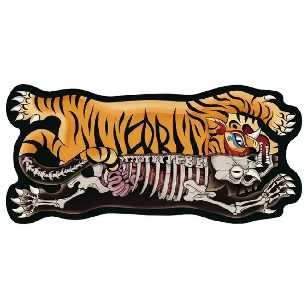 Alfombra con forma de tigre VIKAMA - Antideslizante, fácil de limpiar, decoración del hogar, felpudo de cocina y baño, felpudo de entrada