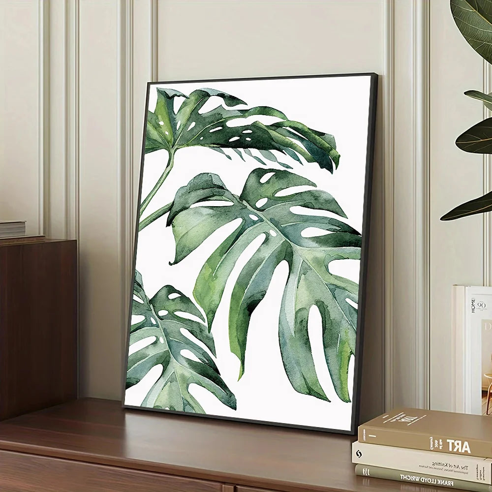 Cuadros de pared nórdicos con plantas verdes, lienzo, arte de pared, Monstera, helecho, hojas de plátano, pintura, decoración, sala de estar, dormitorio, impresiones botánicas, gran oferta