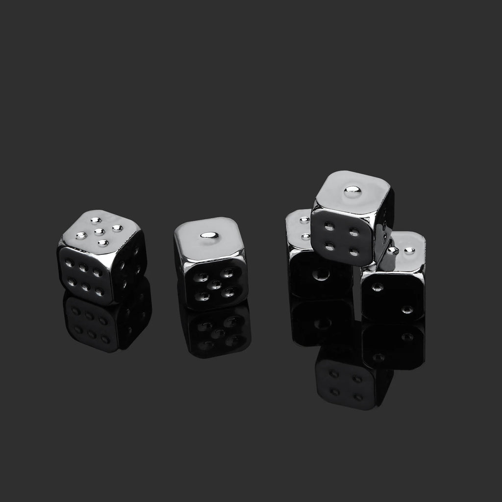 5PCS/1Set Dés en métal Or/Argent/Bronze Dés amusants à six faces pour jeu de société Accessoires 13mm