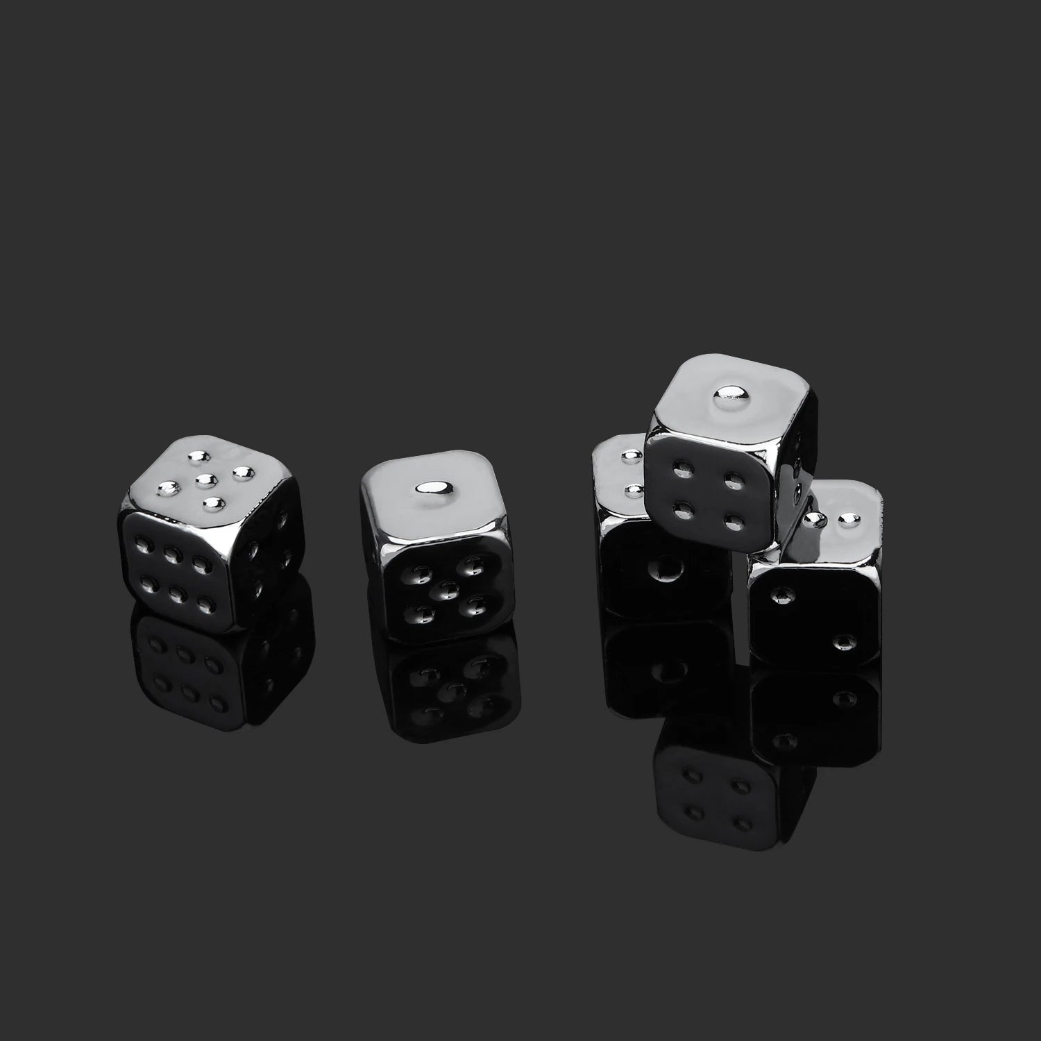 5PCS/1Set Dés en métal Or/Argent/Bronze Dés amusants à six faces pour jeu de société Accessoires 13mm