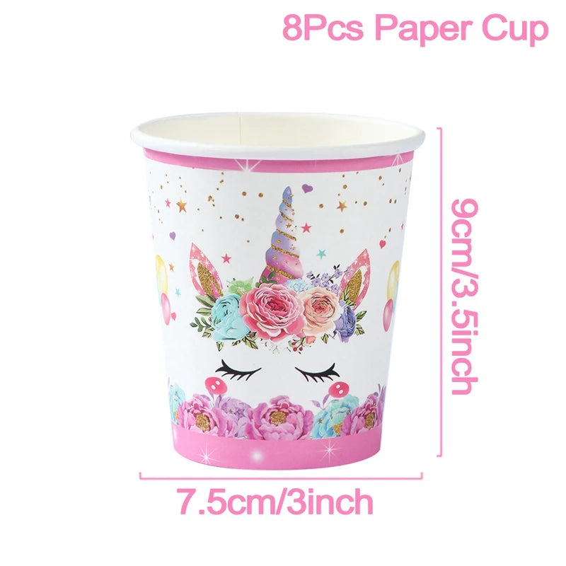 Rainbow Unicorn PE Tablecloth Happy Unicorn Theme Birthday Party Decorations Kids Favors Table Cover Girls Baby Shower Supplies