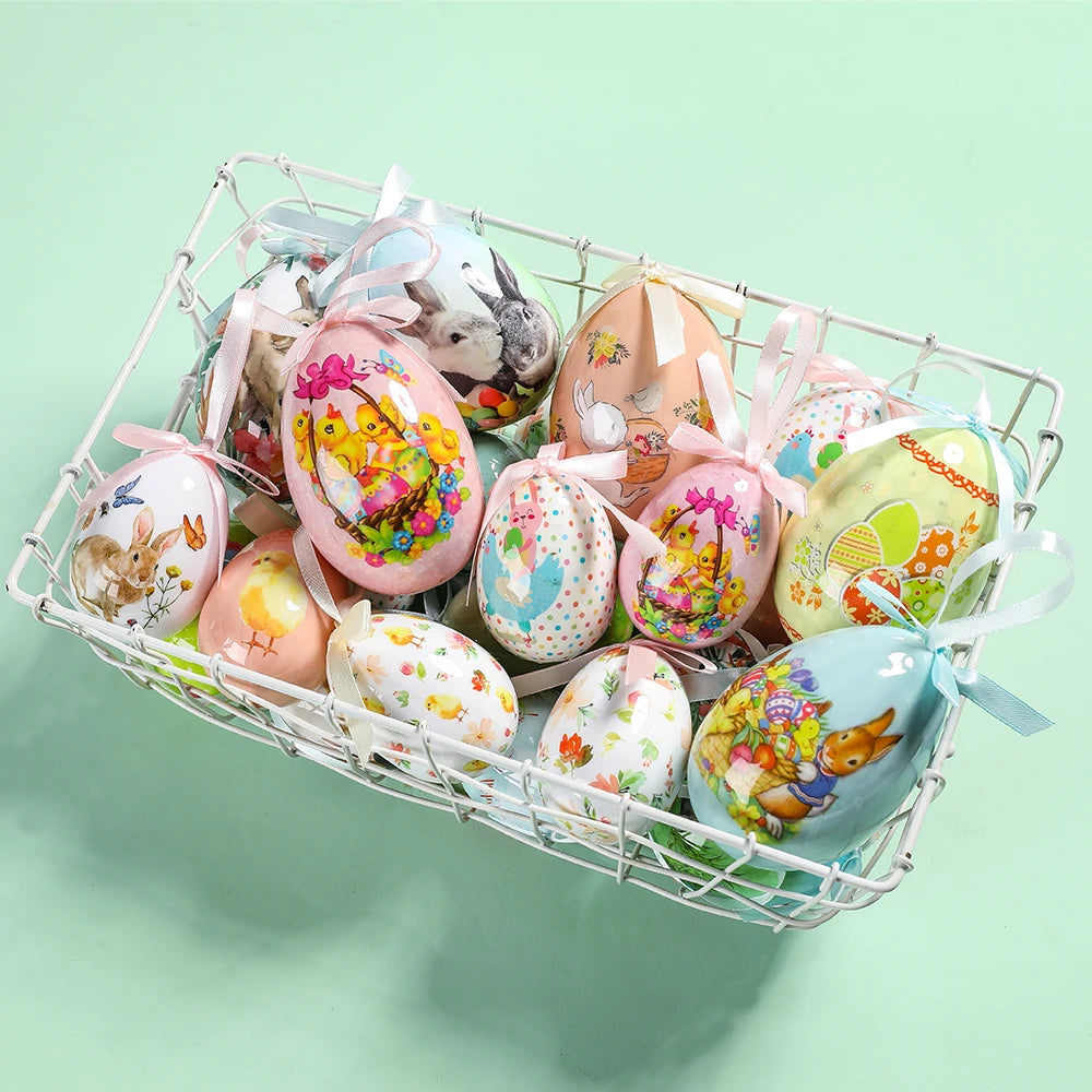 3 pièces Lapin Œufs de Pâques Panier Décoration de Pâques 7 cm Œufs en Mousse Décoration d'intérieur Guirlandes Déco de salle EVJF Décoration de Pâques 2024