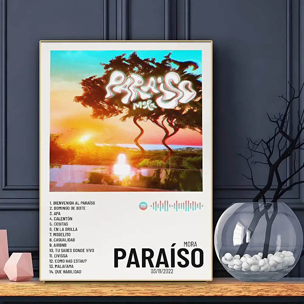 Póster del cantante Mora, arte de pared adhesivo, impresión impermeable para el hogar, sala de estar, dormitorio, bar, decoración estética