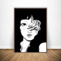 Black And White Ito Junji Tomie Poster HD Art Sticky Wall Waterproof Home Living Room Bar Decoration