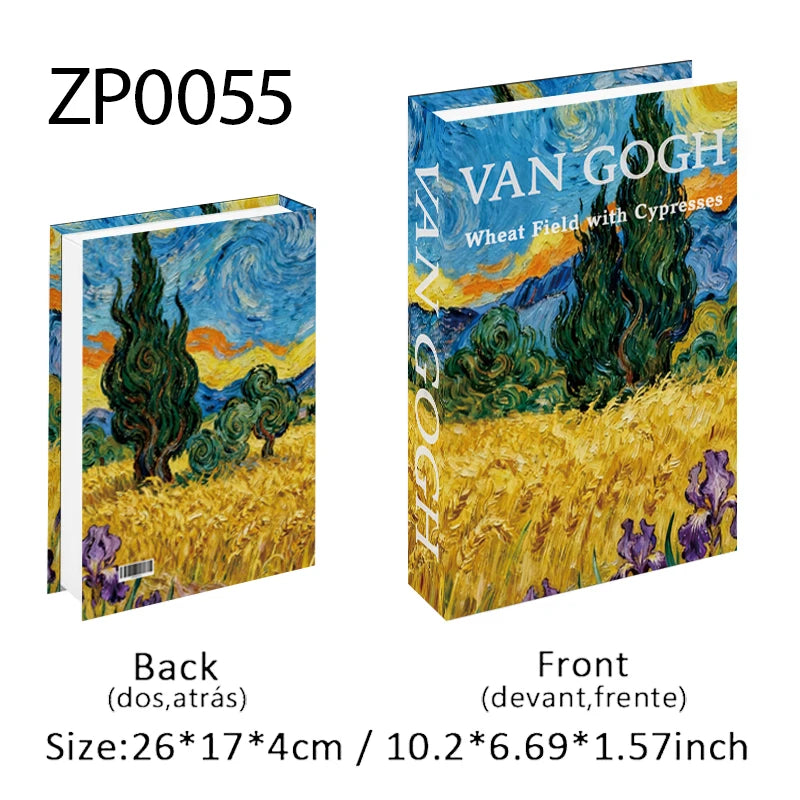 Abstract Van Gogh Luxury Fake Book Home Decor Boho Bauhaus Decorative Books Storage Box Coffee Table Bedroom Interior Decoration