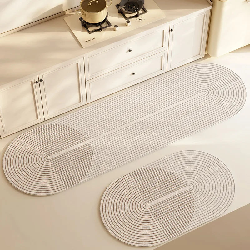 VIKAMA1/2PCS Tapete japonés de barro de diatomeas de viento simple, absorbente, de secado rápido, tapete de cocina largo, alfombrilla antideslizante para pies de inodoro y baño
