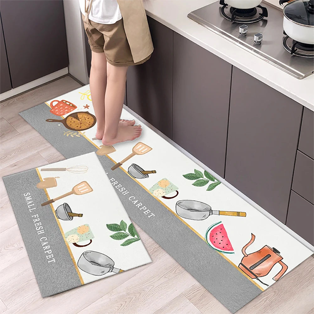 Alfombra de suelo de cocina VIKAMA, alfombra de entrada para sala de estar y dormitorio, decoración del hogar, alfombra larga pequeña para pasillo de lavadero
